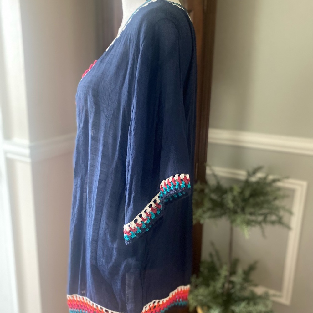 Anandas Collection Crochet Sheer Tunic - image 4